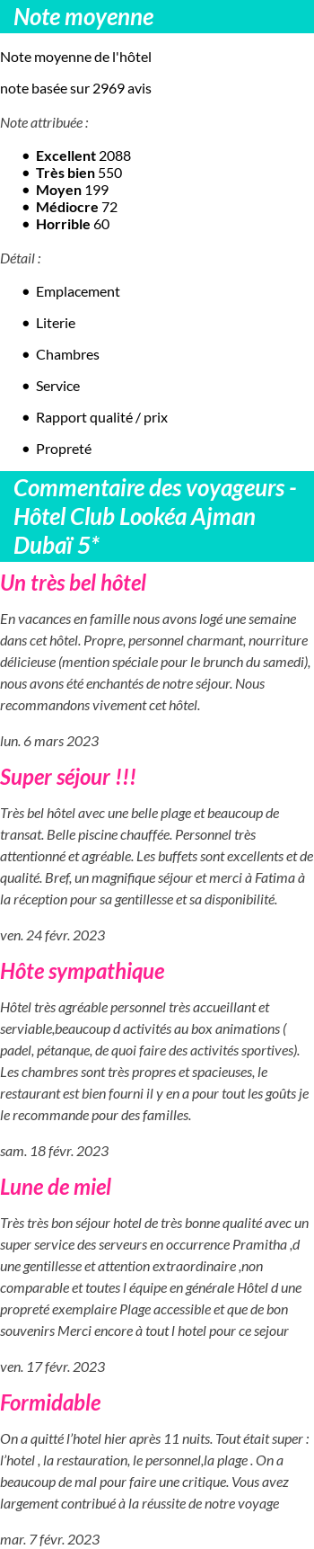 Avis clients