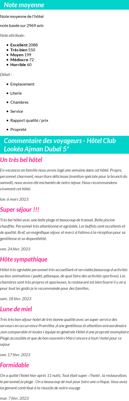 Avis clients