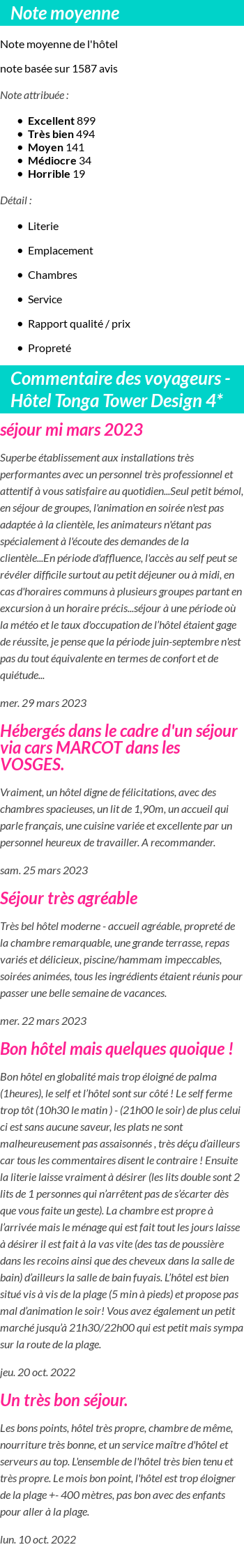 Avis clients