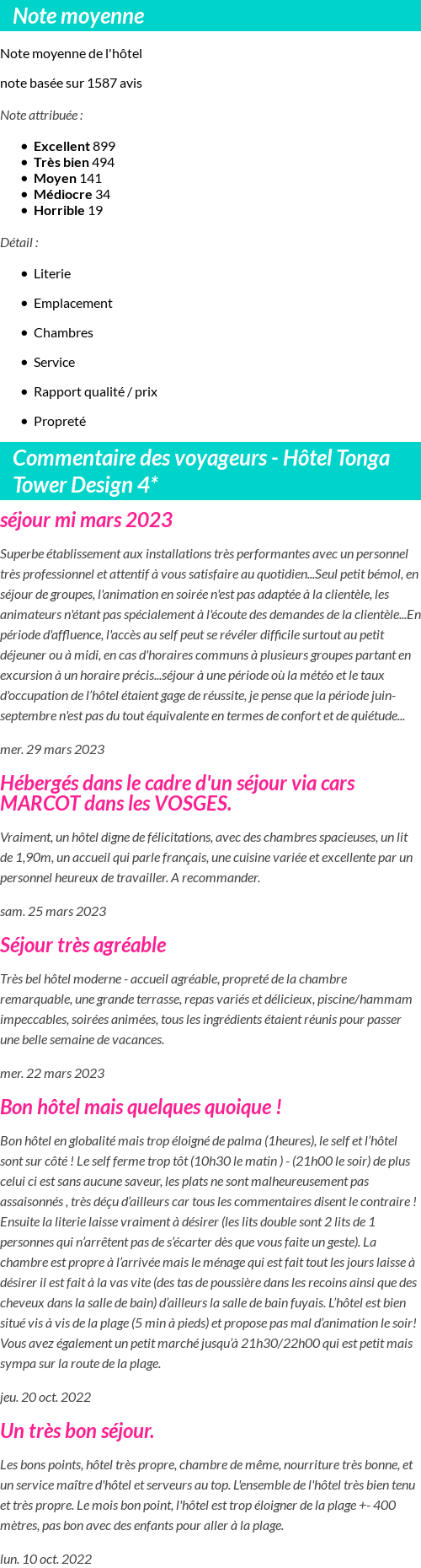 Avis clients