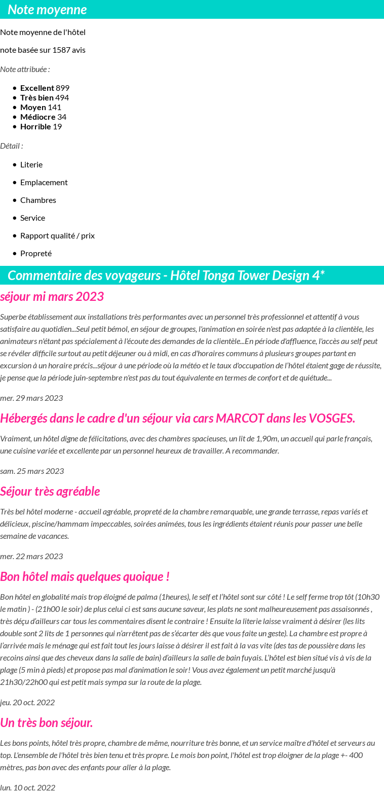 Avis clients