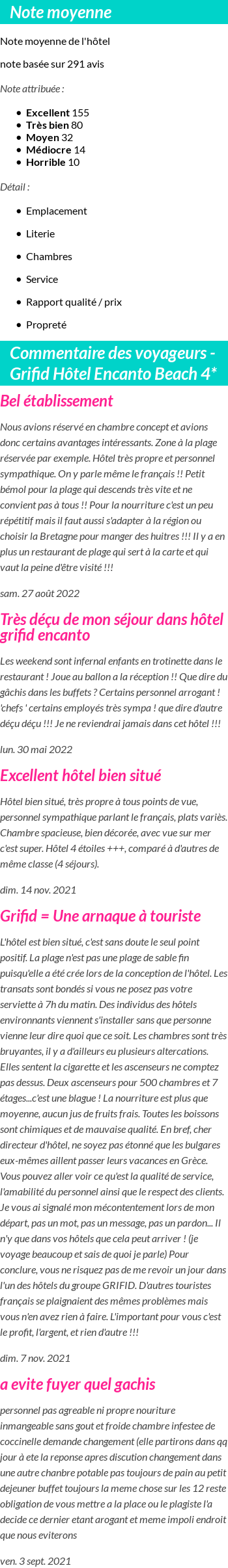 Avis clients
