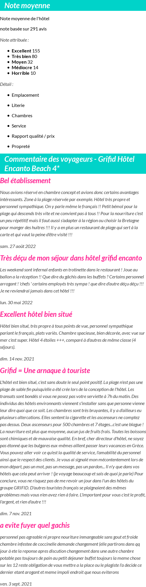 Avis clients
