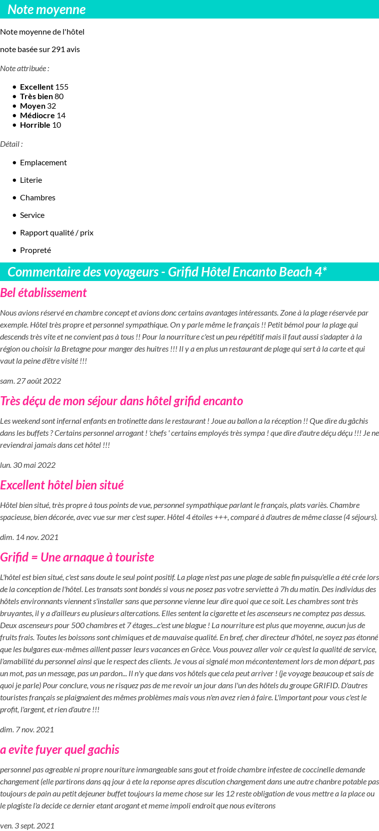 Avis clients