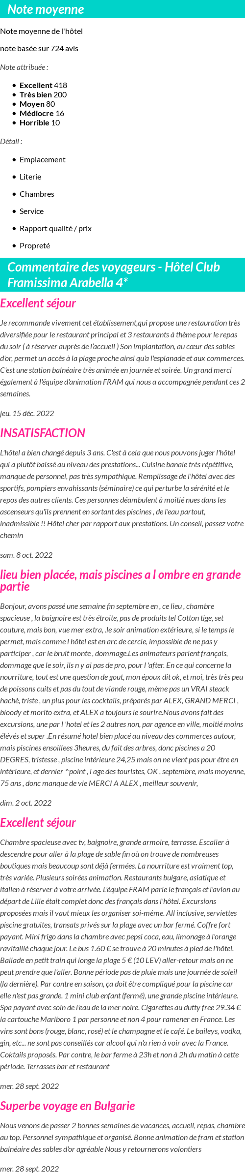 Avis clients