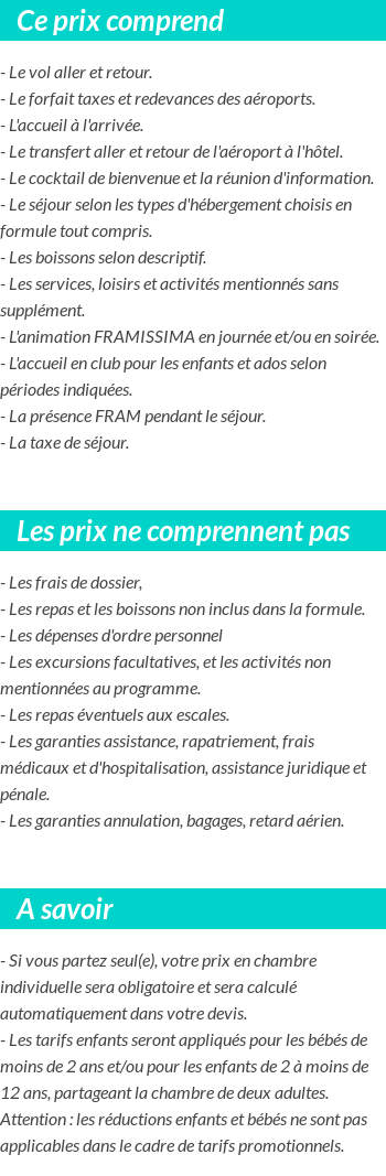 Conditions tarifaires