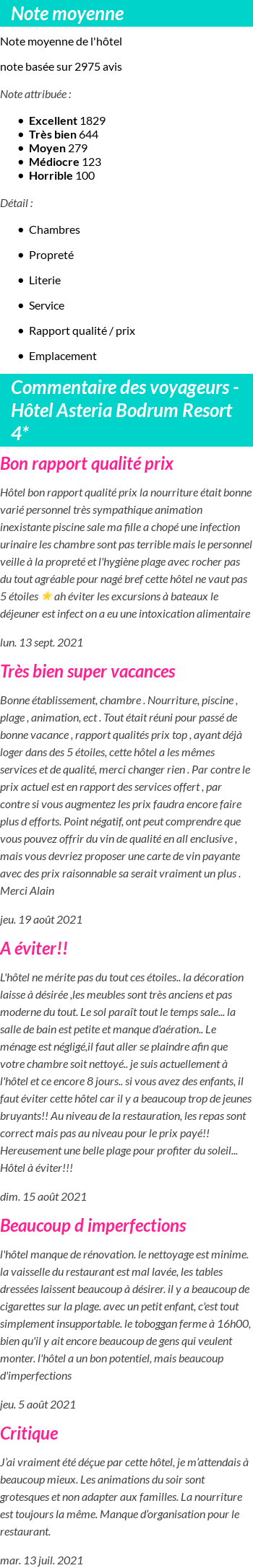 Avis clients