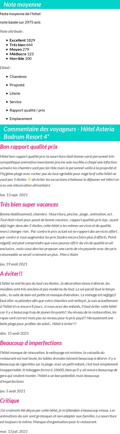 Avis clients
