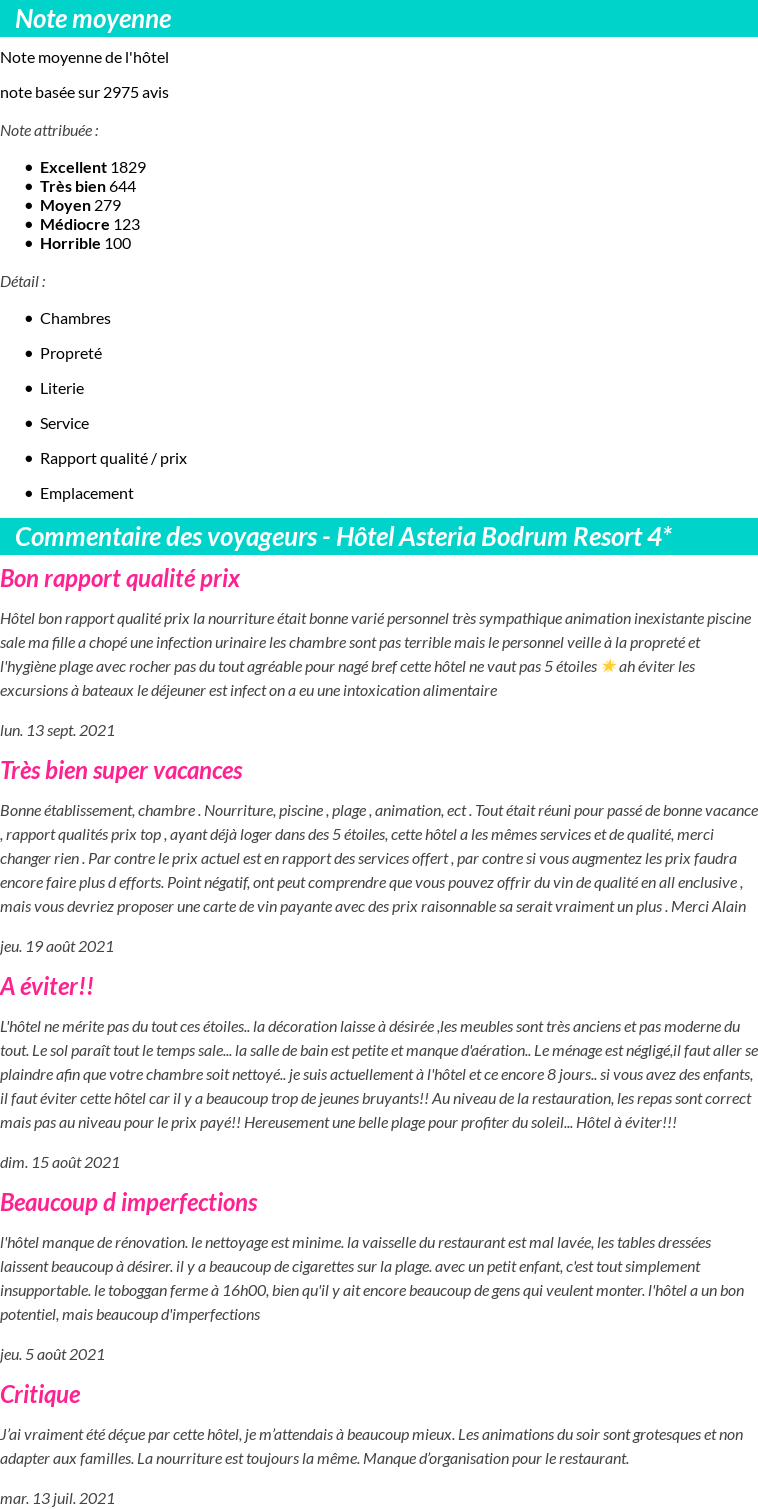 Avis clients