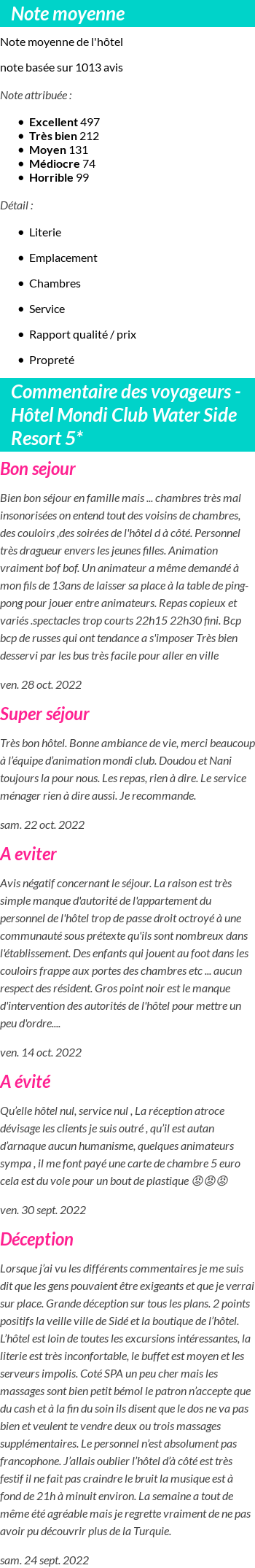 Avis clients