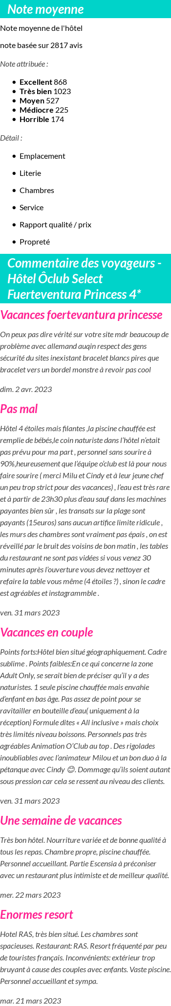 Avis clients