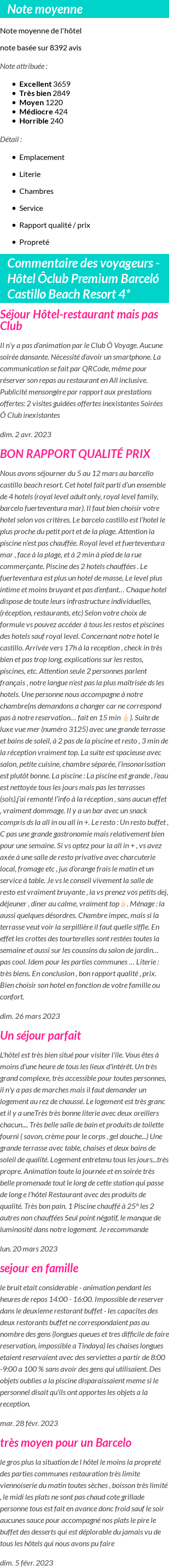 Avis clients