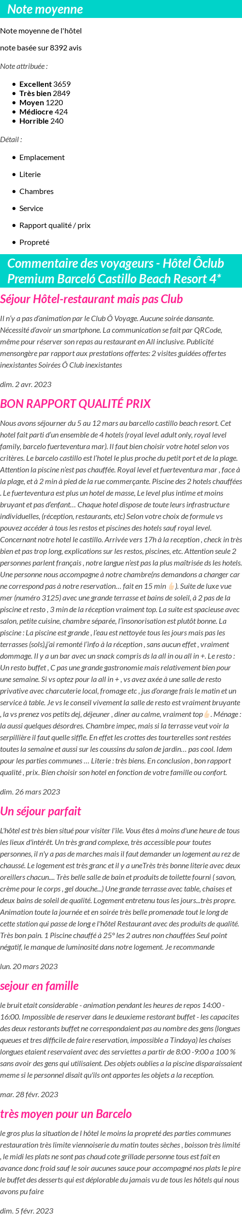 Avis clients
