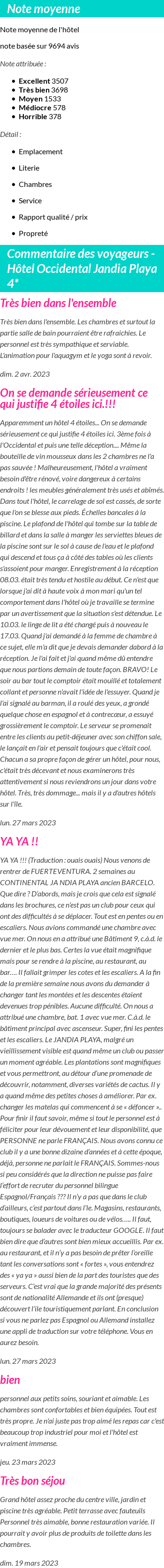 Avis clients