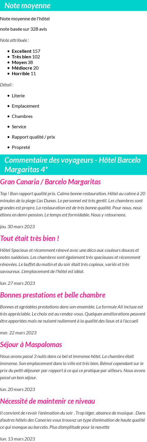 Avis clients