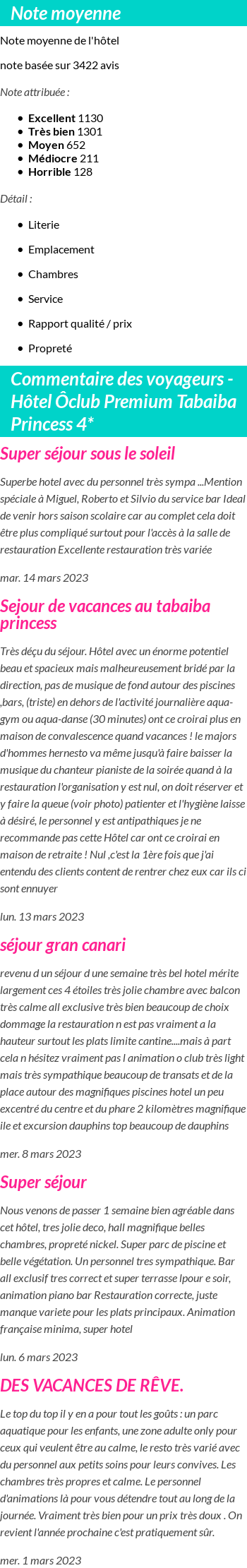 Avis clients
