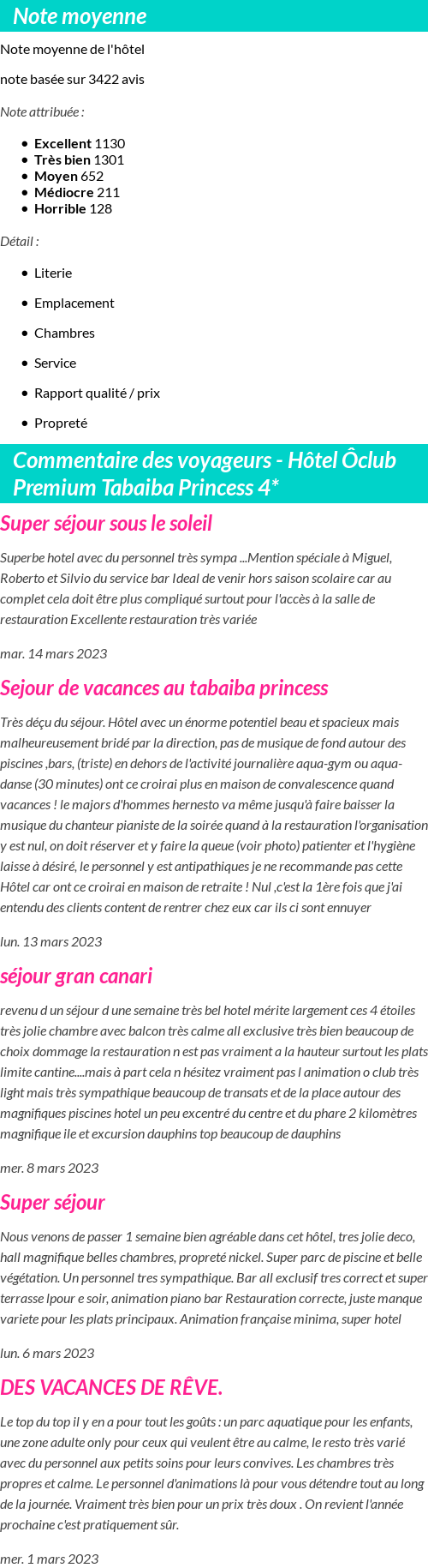Avis clients