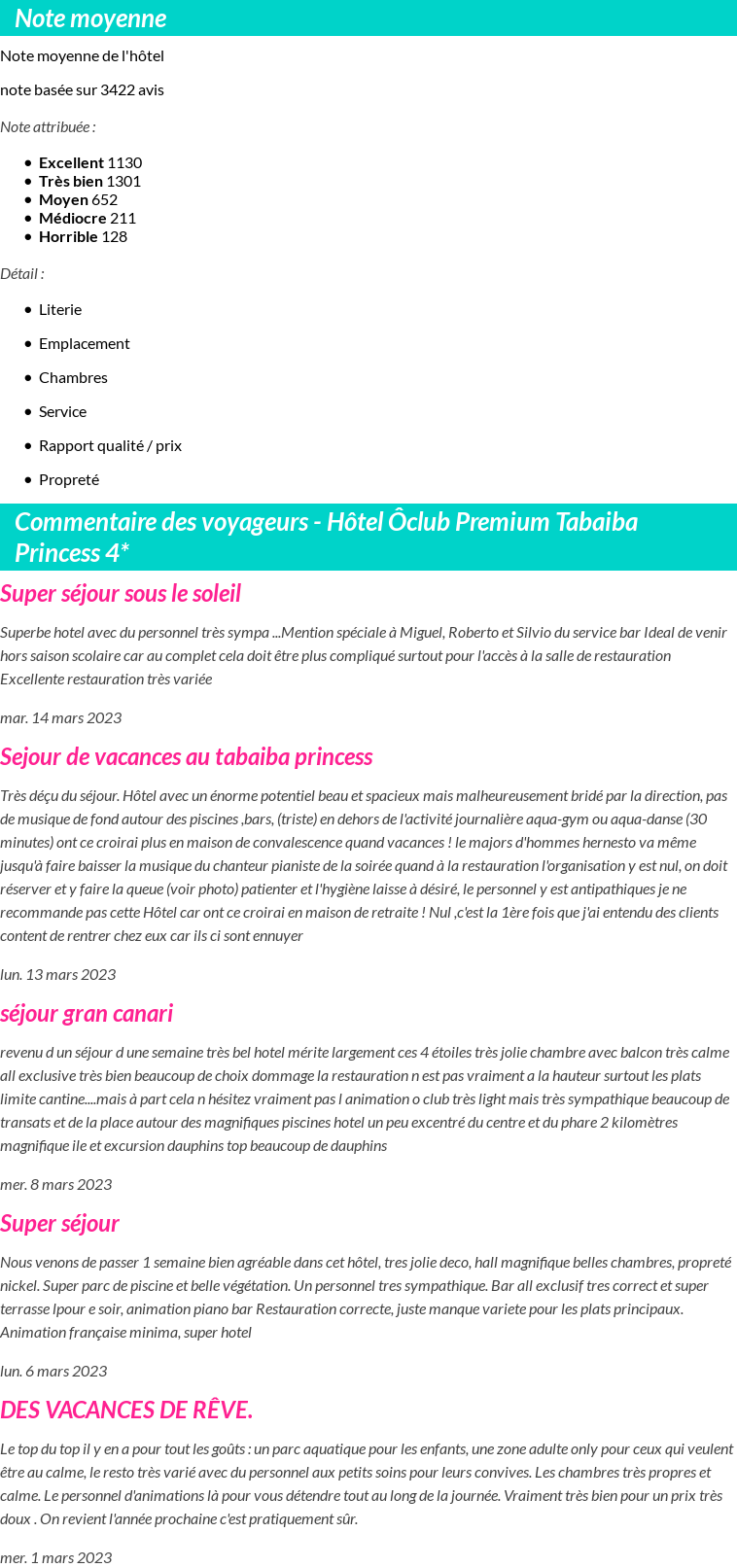 Avis clients