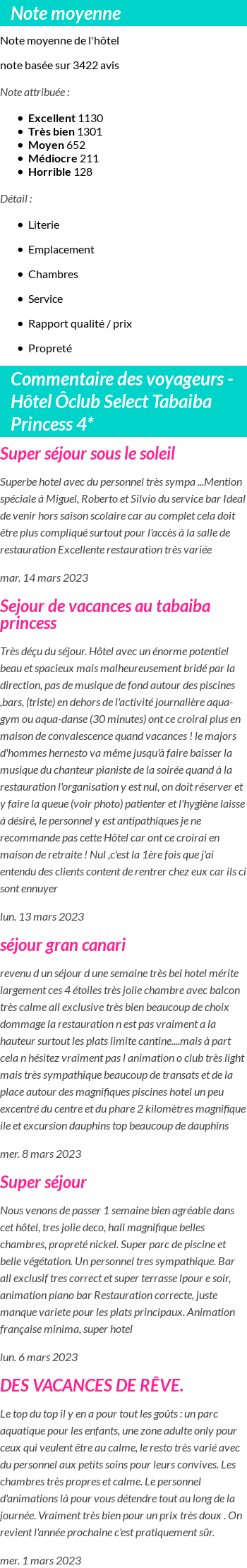 Avis clients