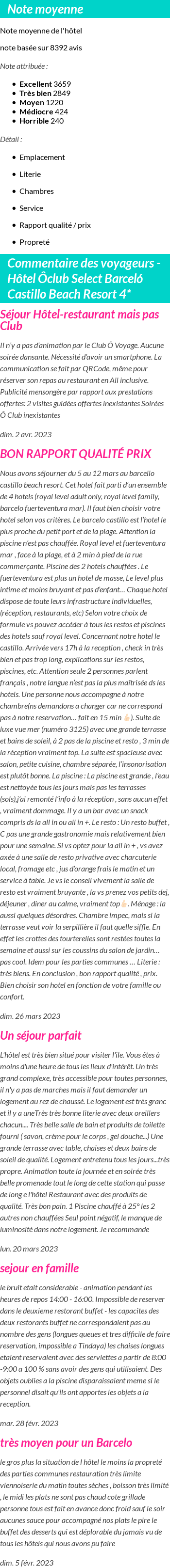 Avis clients