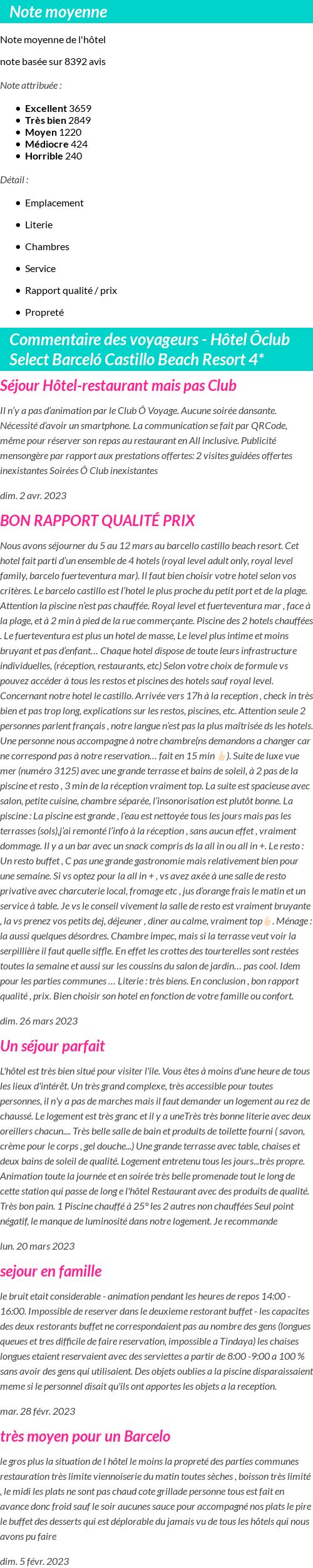 Avis clients