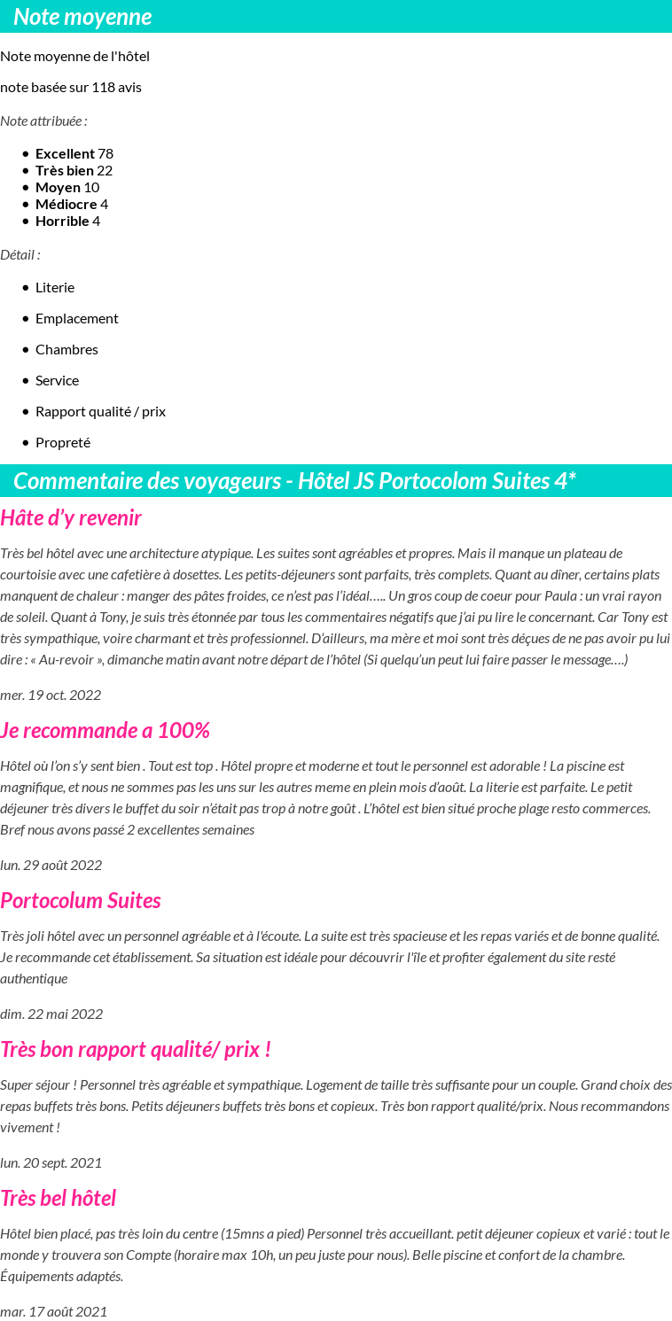 Avis clients