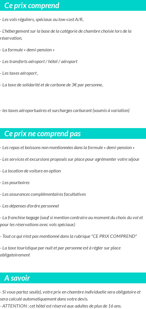 Conditions tarifaires