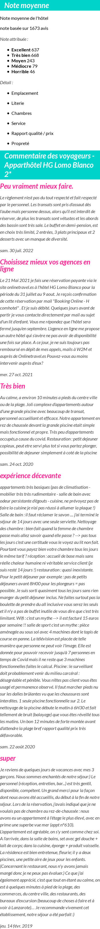 Avis clients