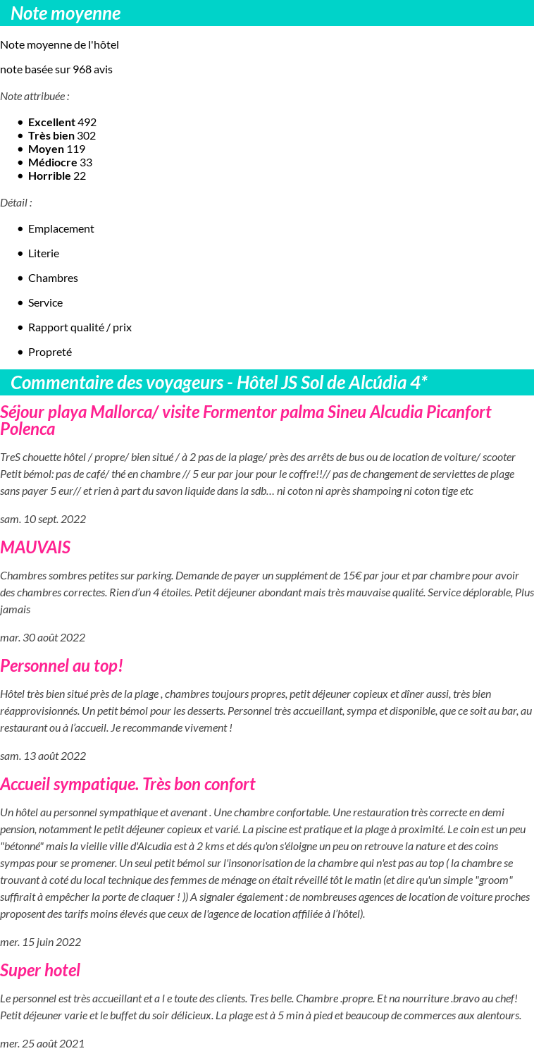 Avis clients