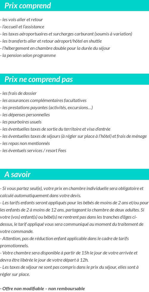 Conditions tarifaires