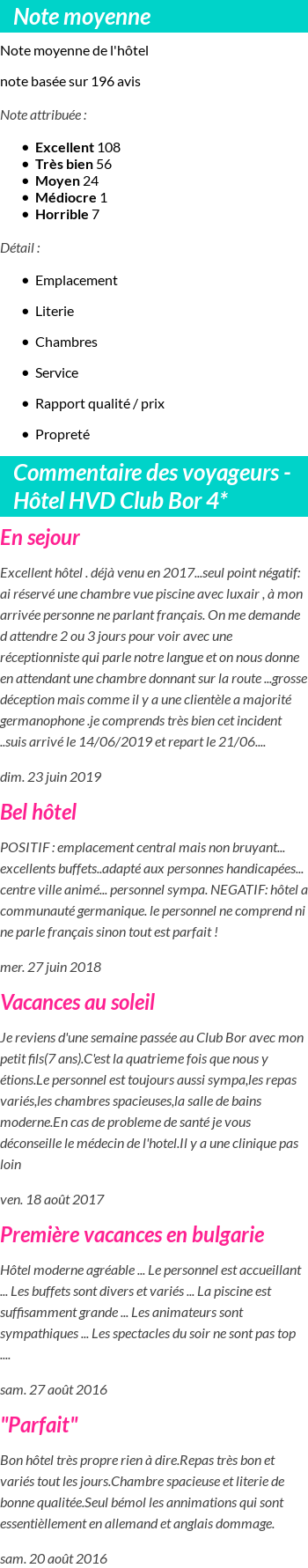 Avis clients