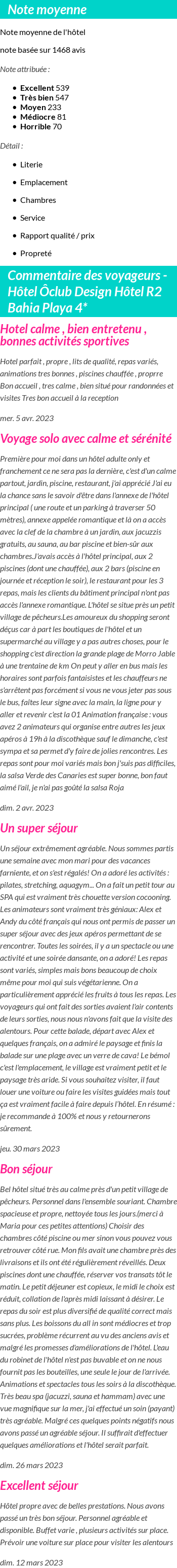 Avis clients