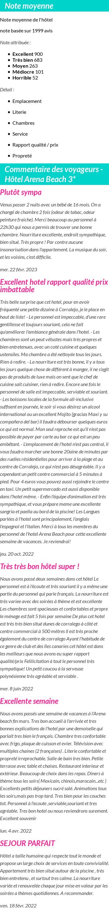 Avis clients
