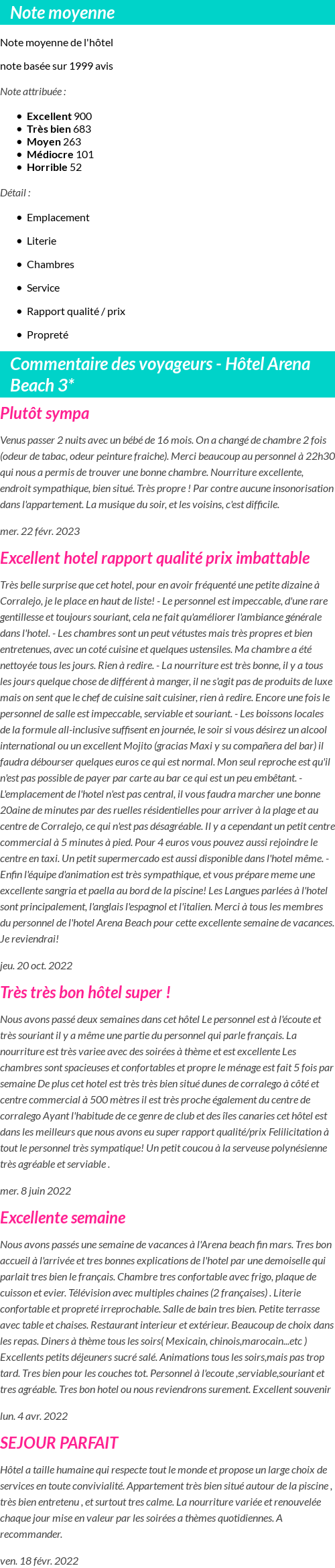 Avis clients