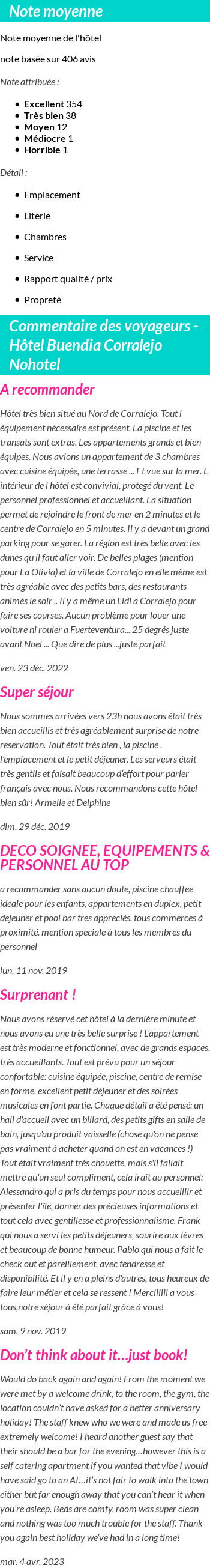 Avis clients