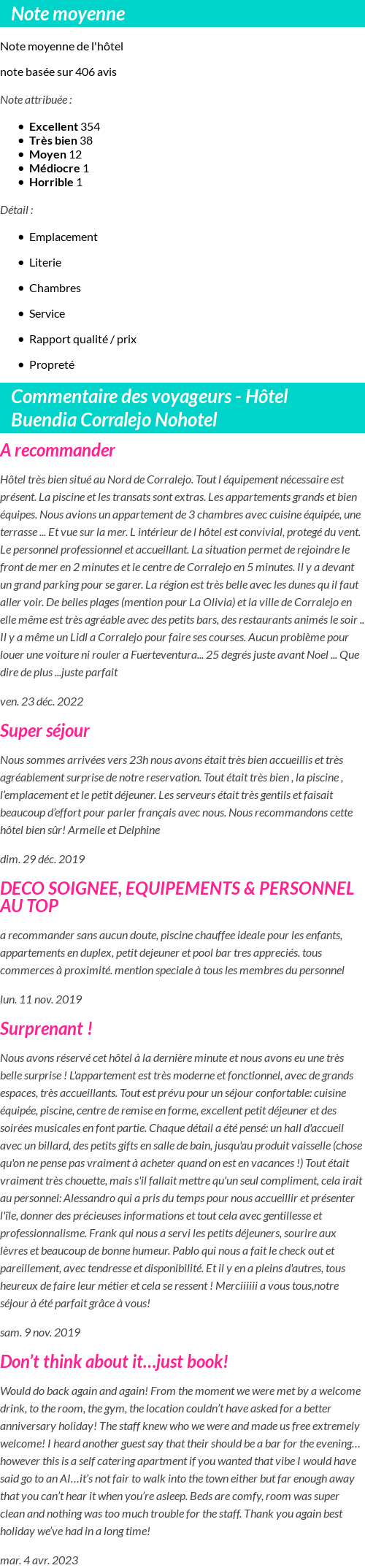 Avis clients