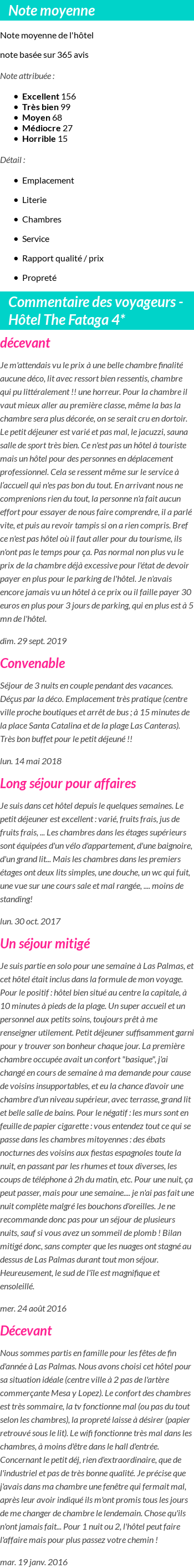 Avis clients