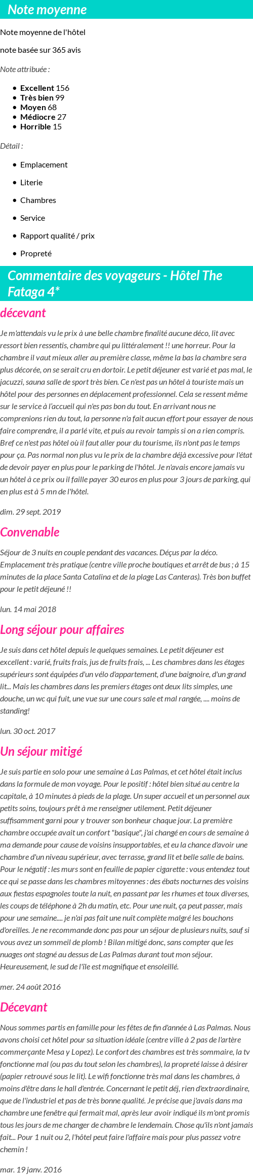 Avis clients