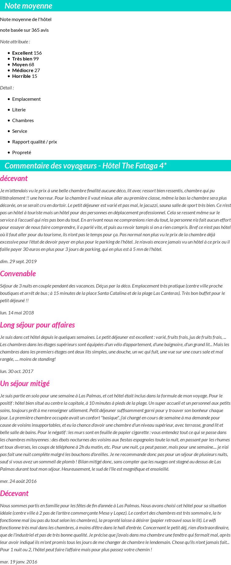 Avis clients