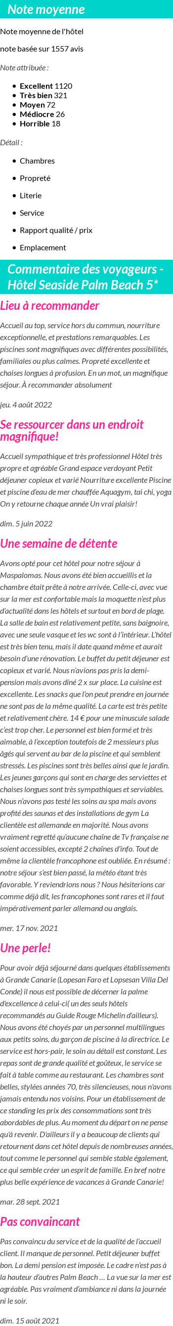 Avis clients