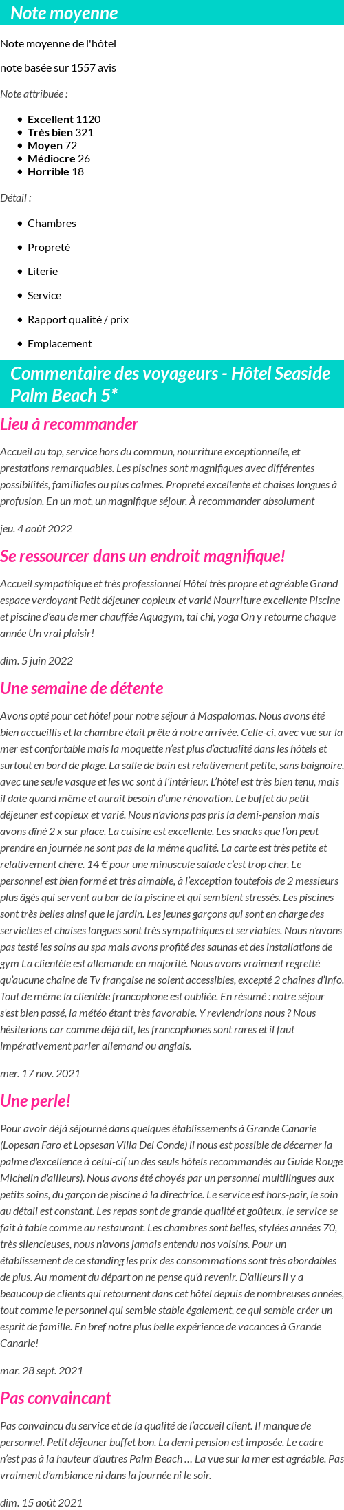 Avis clients