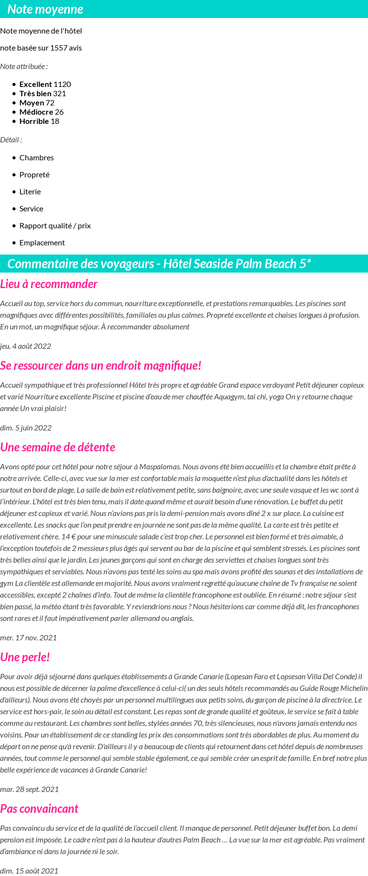 Avis clients