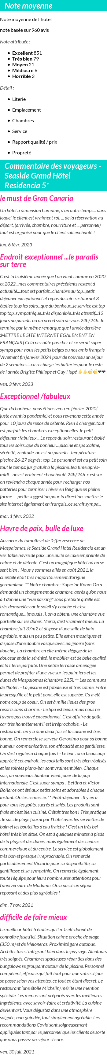 Avis clients