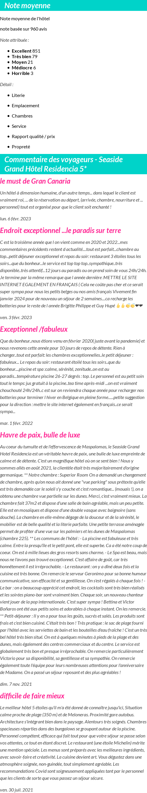 Avis clients