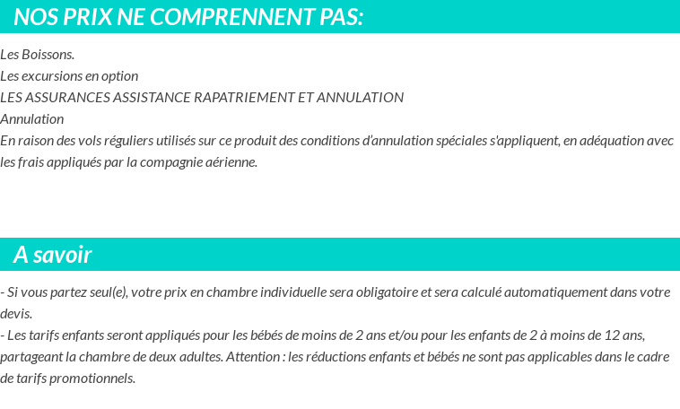 Conditions tarifaires