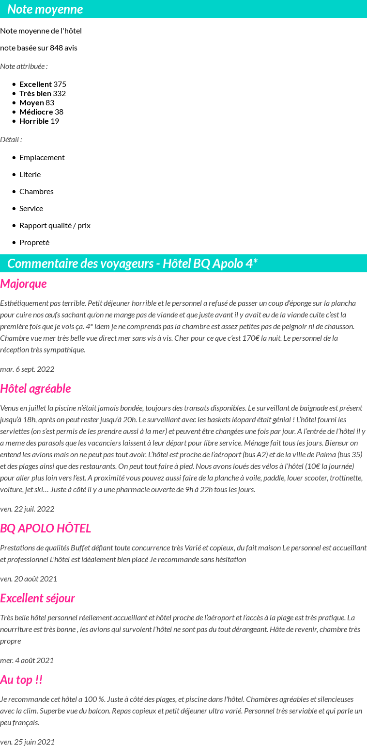 Avis clients