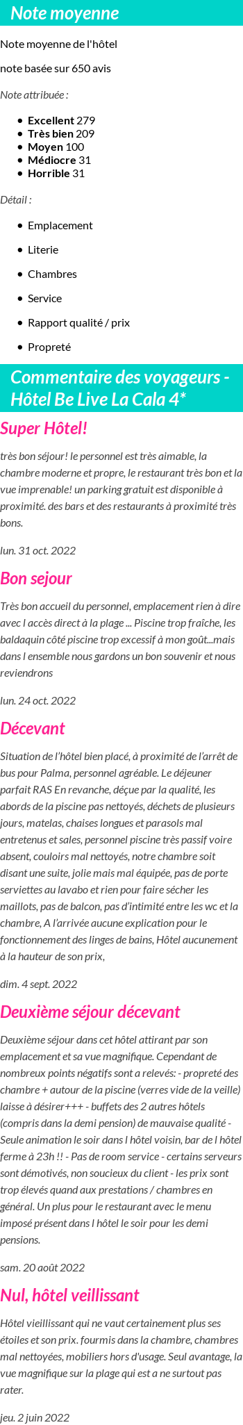 Avis clients