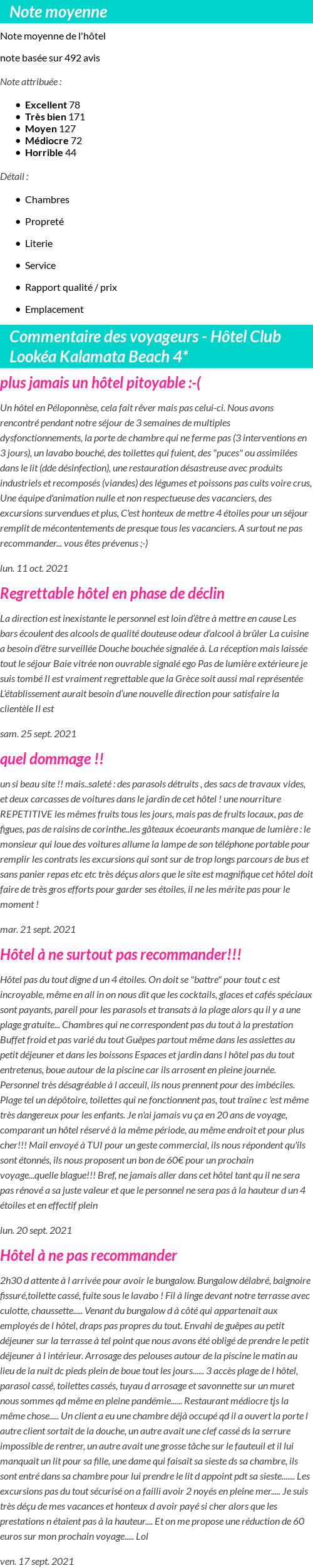 Avis clients