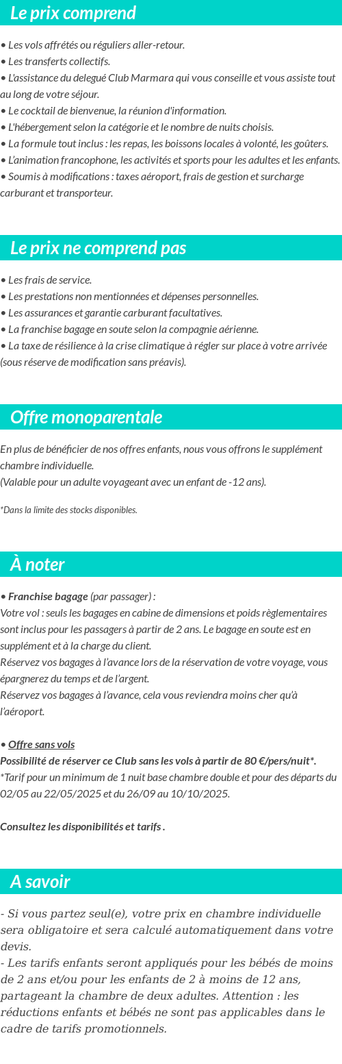 Conditions tarifaires