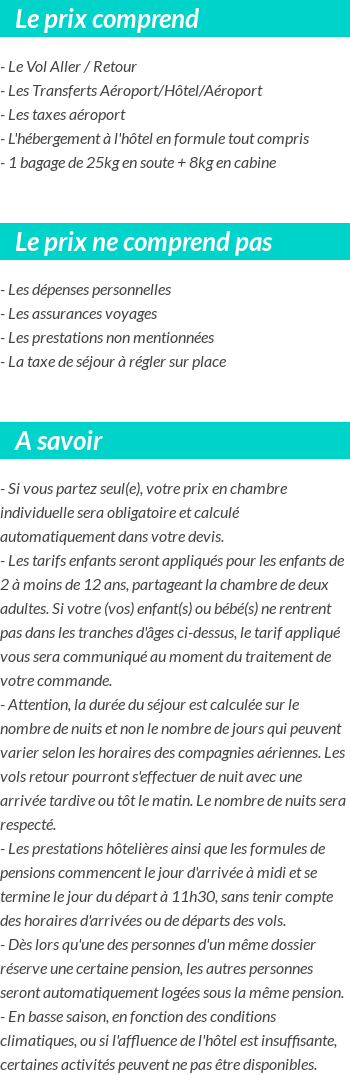 Conditions tarifaires